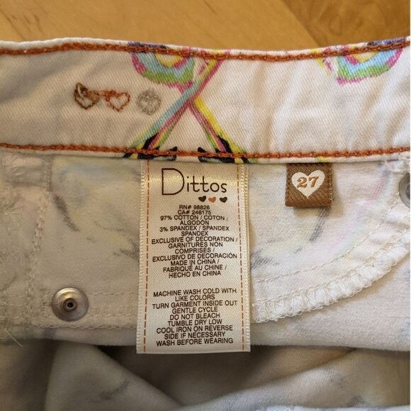 Dittos Parrot low rise jeggins size 27 animal graphic pants A3 - Picture 5 of 11